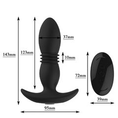 Thrusting Anal Butt Plug Black-thumb-2