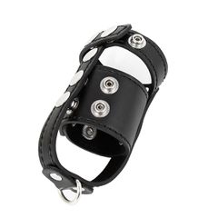 Leather Cock and Ball Restraint Strap