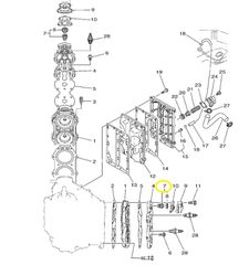 Θερμοστάτης Yamaha 40V (63C) 1995-2020 6E5124113000
