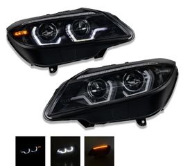 ΦΑΝΑΡΙΑ ΕΜΠΡΟΣ BMW Z4 E89 LCI 2014-2016 Black LED DRL Projector Head Lights With Sequential Indicators
