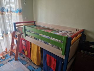 Υπερυψωμένο παιδικό κρεβάτι EXELIXIMO 120cm ύψος ΠΕΥΚΟ -ΒΑΣΙΛΕΙΑΔΗΣ