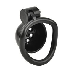 Button Lock Chastity Cock Cage Black-thumb-4