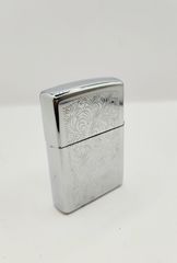 Vintage ZIPPO 1996 SILVERTONE ETCHED FLOWER Αναπτήρας A9526 ΤΙΜΗ 65 ΕΥΡΩ