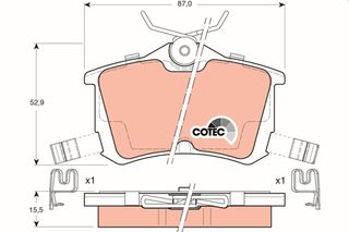 Τακάκια φρένων για HONDA ACCORD TRW 43022S1AE50, 43022SEAE01, 43022S1AE30