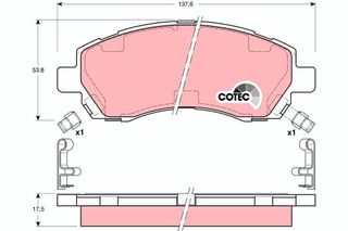 Τακάκια φρένων για SUBARU IMPREZA, LEGACY TRW 26296AE001, 26296AE000, 26296AC080, 26296AC021