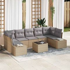 Σετ Καναπέ Κήπου 8 pcs Μπεζ και Γκρι συνθετικό ρατάν 3355649