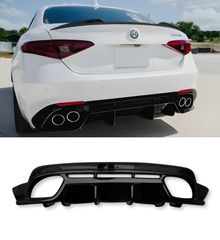 ΠΙΣΩ ΣΠΟΙΛΕΡ REAR DIFFUSER GLOSS BLACK FOR ALFA ROMEO GIULIA 952 QUADRIFOGLIO 2017-2020