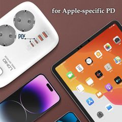 Πολύπριζο με διακόπτη - Power Strip with Switch Multi-socket Smart Guard LDNIO SE3436 with 3 EU Outlets 3250W & Dual USB-A & Dual USB-C 65W with 2m power cord ( Κωδ.1-PER0063 )-thumb-6