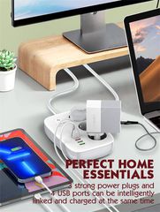 Πολύπριζο WiFi με διακόπτη - WiFi Smart Power Strip with Switch Multi-socket Smart Guard LDNIO SEW3452 with 3 EU Outlets 2500W & 3 USB-A & USB-C 30W with 2m power cord ( Κωδ.1-PER0064 )-thumb-3