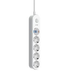 Πολύπριζο με διακόπτη - Power Strip with Switch Multi-socket Smart Guard LDNIO SE4432C with 4 EU Outlets 2500W & 2 USB-A & 2 USB-C 17W with 2m power cord ( Κωδ.1-PER0066 )-thumb-3