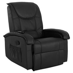 ΠΟΛΥΘΡΟΝΑ RELAX ΜΕ ΜΗΧΑΝΙΣΜΟ MASSAGE ROCCA HM0026.01 PU ΜΑΥΡΟ 80x96x97 εκ.