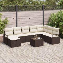 Σετ Καναπέ Κήπου 9 pcs Καφέ και κρεμ 287 x 177 x 85 εκ. 3359237