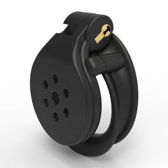 Flat Chastity Cock Cage Black-thumb-1