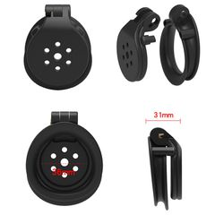 Flat Chastity Cock Cage Black