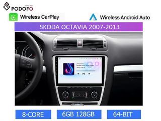 Skoda Octavia (2006-2013) Android Car Radio 10" 6+128GB Ασύρματο CarPlay & Aσύρματο Android Auto GPS  WiFi DSP