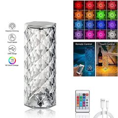 Επιτραπέζιο Διάφανο Φωτιστικό LED RGB Αφής με Τηλεχειριστήριο Crystal Light AP76454