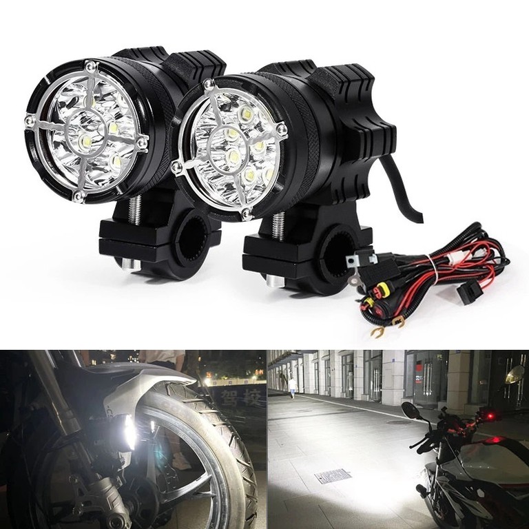 Σετ Προβολείς LED Αλουμινίου Μοτοσυκλέτας 36W 6500Κ με 3 Λειτουργίες Φωτισμού MDL5001