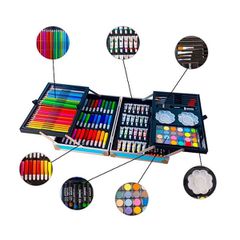 Πλήρες Σετ Βαλιτσάκι Ζωγραφικής 145τμχ Unicorn Art Set Μπλε-thumb-2