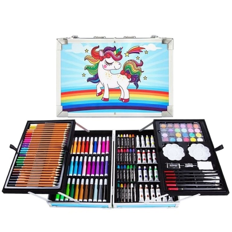 Πλήρες Σετ Βαλιτσάκι Ζωγραφικής 145τμχ Unicorn Art Set Μπλε