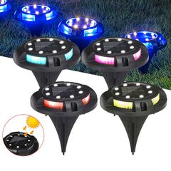 Ηλιακά Φωτιστικά 12LED RGB Εδάφους με Αισθητήρα Φωτός 4 τμχ N29370