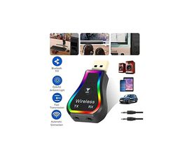 USB Bluetooth Audio Transmitter Receiver 5.0 EDR Color LED Backlight 3 in 1 QTR31