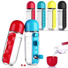 Μπουκάλι Νερού και Οργανωτής Χαπιών 2 σε 1 Pill Organizer Water Bottle