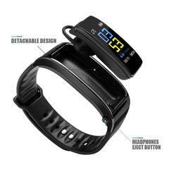Αδιάβροχο Smartwatch με Αποσπώμενο Bluetooth Ακουστικό SW14 Plus-thumb-2