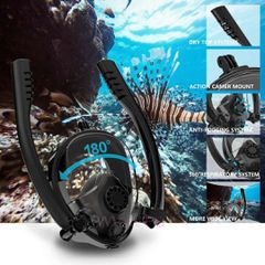 Μάσκα Θαλλάσης Snorkel Snake Mask K2 180° με 2 Αναπνευστήρες + Βάση για Action Camera