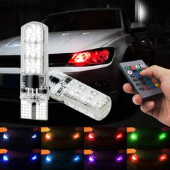 Ψείρες LED Τ10 12V RGB Αυτοκινήτου με Ασύρματο Τηλεχειριστήριο