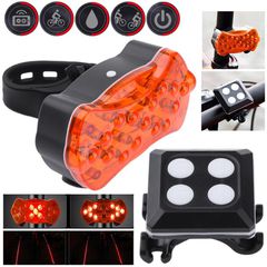 Οπίσθιο LED Φως Ασφαλείας Ποδηλάτου με Laser και 8 Led Ενδεικτικές Λυχνίες Επαναφορτιζόμενο KXK-03