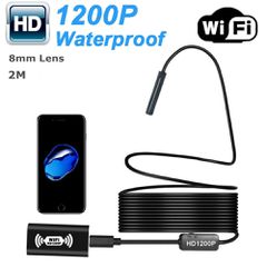 Ασύρματη Ενδοσκοπική Κάμερα HD WiFi + USB Αδιάβροχη Με 2m Καλώδιο Και Ρυθμιζόμενο Φωτισμό LED