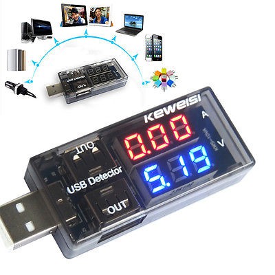 Mini USB Double Digital Charging Detector Tester Volt Meter