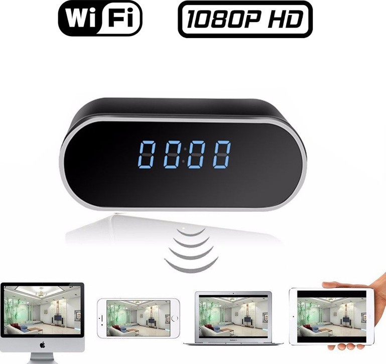 HD WiFi Clock Camera Night Vision 1080P