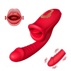 Tongue Red Realistic Dildo Vibrator