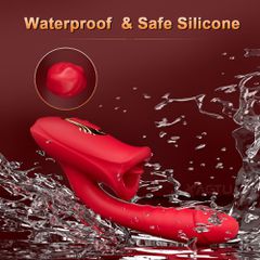 Tongue Red Realistic Dildo Vibrator-thumb-2
