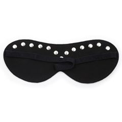 Leather Blindfold Silver Black