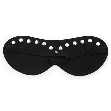 Leather Blindfold Silver Black