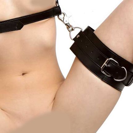 Easy Access Thigh Sling With Wrist Cuffs Black