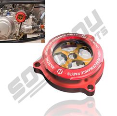 ΚΑΠΑΚΙ ΦΙΛΤΡΟΥ ΛΑΔΙΟΥ CNC YAMAHA XT660/XTX660/XTR660 CNC ΔΙΑΦΑΝΟ ΚΟΚΚΙΝΟ
