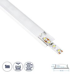 GLOBOSTAR® ALP-LINEAR CURBARIO 70863-1M Επιφανειακό Εύκαμπτο Προφίλ Αλουμινίου με Λευκό Γαλακτερό Πατητό Κάλυμμα για Ταινίες LED IP20 - Λευκό - Μ100 x Π1.8 x Υ0.5cm