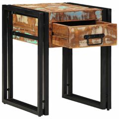 End Table με συρτάρι 40 x 40 x 50 cm Στερεό Ανακτηθέν Ξύλο 4016713