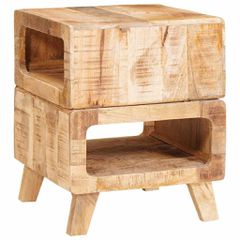 End Table με ράφι Καφέ 40 x 40 x 49 εκ Στερεό ξύλο μάνγκο 4104553