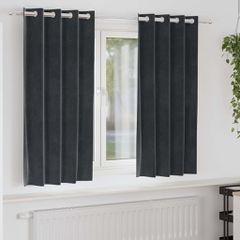 Κουρτίνες με κουρτίνες 2 pcs Σκούρο γκρι 140 x 175 cm Βελούδο 4107224