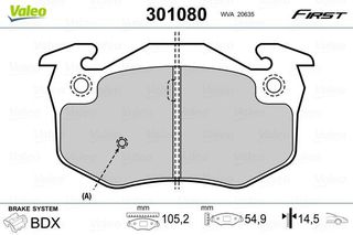 Τακάκια φρένων RENAULT VALEO 7701202710, 7701205277, 7701202891