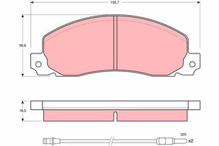 Τακάκια φρένων OPEL / RENAULT TRW 4403271, 4403272, 7701202956, 7701348688