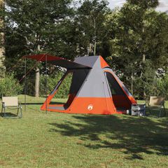 Σκηνή Camping 10 ατόμων Αδιάβροχο Γκρι και Πορτοκαλί ταφτάς 42001189