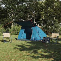 Σκηνή Camping με στέγη Μπλε 223 x 163 x 130 εκ ταφτάς 42001191