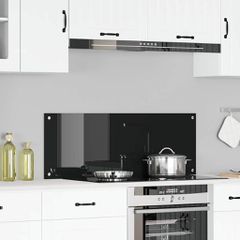Πλάτη κουζίνας Μαύρο 110 x 40 cm σκληρυμένο γυαλί 42001298