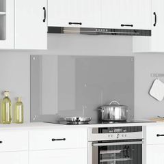 Πλάτη κουζίνας Ανοιχτό γκρι 110 x 60 cm σκληρυμένο γυαλί 42001306