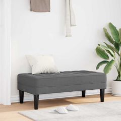 παγκάκι με μαξιλάρι Σκούρο Γκρι 113 x 57 x 39 εκ. ύφασμα 42001936